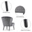 Mcombo Modern Accent Chair, Velvet Tufted Wingback Club Chairs, Leisure Upholstered Side Chair with Wood Legs, Comfy Shell Chair Vanity Chair for Living Room Bedroom Reception 4720