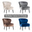 Mcombo Modern Accent Chair, Velvet Tufted Wingback Club Chairs, Leisure Upholstered Side Chair with Wood Legs, Comfy Shell Chair Vanity Chair for Living Room Bedroom Reception 4720