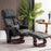 Mcombo Recliner with Ottoman Reclining Chair with Massage and Lumbar Pillow, 360 Degree Swivel Wood Base, Faux Leather 9068