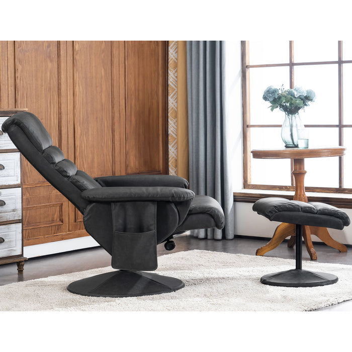 MCombo Leather Recliner Chair with Ottoman Swivel Base for Living Room Office 7902