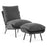 MCombo Accent Chair with Ottoman, Leathaire Fabric Armless Chair, Upholstered Leisure Chairs for Bedroom Living Room LW951