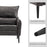MCombo Accent Club Chair with Ottoman, Leathaire Fabric Armchair with Solid Steel Legs, Lounge Sofa Chairs for Living Reading Room Bedroom 4156