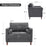 MCombo Mid-Century Oversized Accent Chair and A Half, Linen Lounge Sofa Couch with Pillows, Large Club Armchair for Living Room Bedroom LW852