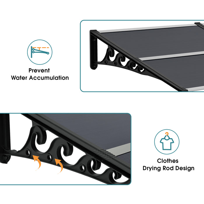 MCombo Window Awnings, Polycarbonate Awnings for Doors, Outdoor Patio Canopy Cover AW404/AW408