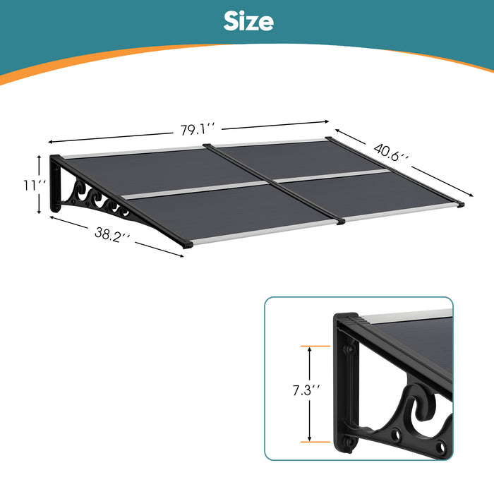 MCombo Window Awnings, Polycarbonate Awnings for Doors, Outdoor Patio Canopy Cover AW404/AW408