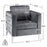 Mcombo Velvet Accent Club Chair, Upholstered Tufted Button Single Sofa Chair, with Silver Metal Legs, Modern Armchair for Living Room Bedroom 4066