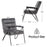 MCombo Accent Chair with Ottoman, Velvet Modern Tufted Curved Backrest Club Chair, Upholstered Leisure Chairs with Metal Legs for Bedroom Living Room 4750/4747