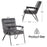 Mcombo Accent Chair with Ottoman, Velvet Modern Tufted Curved Backrest Club Chair, Upholstered Leisure Chairs with Metal Legs for Bedroom Living Room 4750/4747