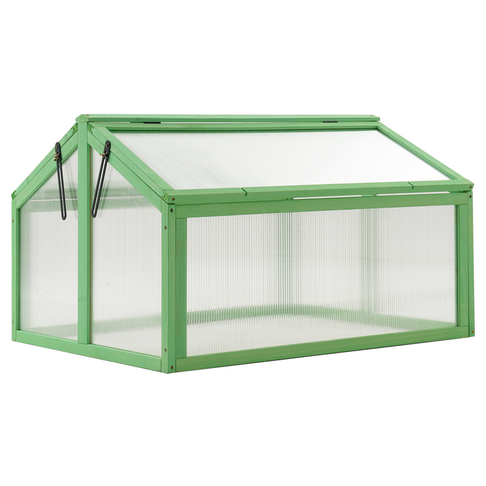 MCombo Double Box Wooden Greenhouse Cold Frame Raised Plants Bed Protection 6057-0145