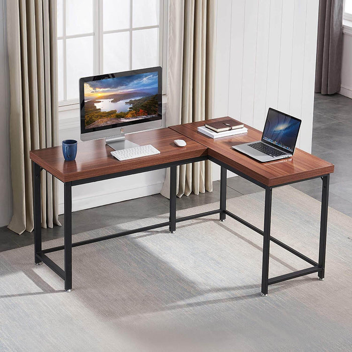 Mcombo Gaming Table Corner Desk L-Shaped Desk Computer Desk for Home Office 6090-NOVAS-BRONZE/99BK/99LB