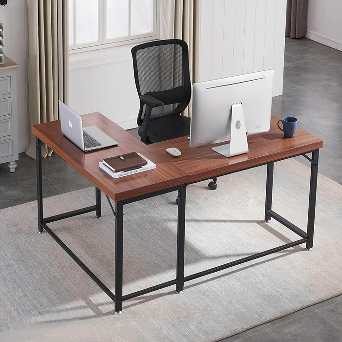 Mcombo Gaming Table Corner Desk L-Shaped Desk Computer Desk for Home Office 6090-NOVAS-BRONZE/99BK/99LB