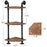 Mcombo Industrial Wall Mount Pipe Shelves, 3/4/5-Tier Corner Shelf with Solid Wood, Corner Bookshelf Display Stand,Metal Standing Bookcase 6090-BS303/404/505/606BRN