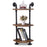 Mcombo Industrial Wall Mount Pipe Shelves, 3/4/5-Tier Corner Shelf with Solid Wood, Corner Bookshelf Display Stand,Metal Standing Bookcase 6090-BS303/404/505/606BRN