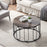 Modern Accent Round Coffee Table for Living Room 31.5’’ Table with Golden Metal Frame Tea Table Side Cocktail Table 6090-Orchid-S32GL/BK