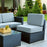 Mcombo Outdoor Patio Black Wicker Furniture Sectional Set All-Weather Resin Rattan Chair Modular Sofas with Water Resistant Cushion Covers 6085 Middle Chair, Grey