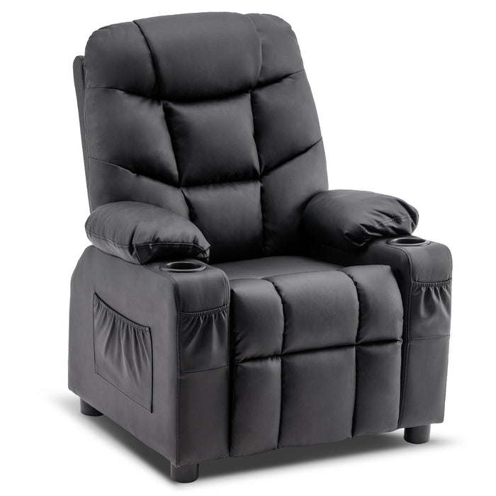 MCombo Big Kids Recliner Chair with Cup Holders for Boys and Girls Room, 2 Side Pockets, 3+ Age Group,Velvet Fabric 7355/7366