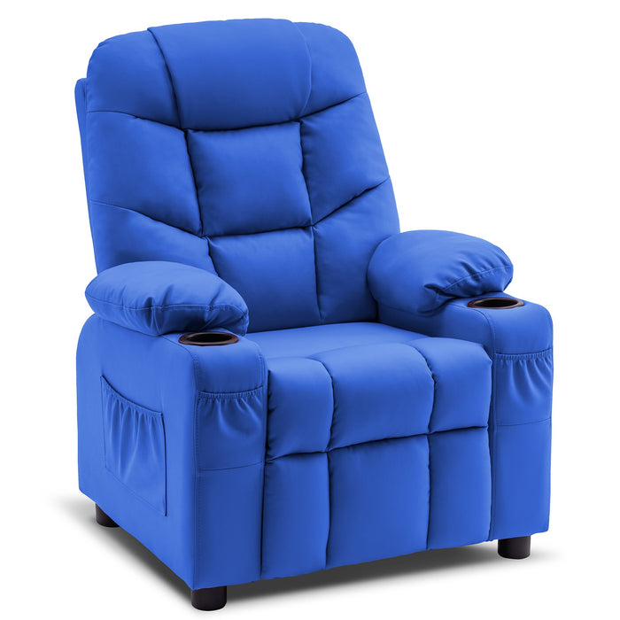 MCombo Big Kids Recliner Chair with Cup Holders for Boys and Girls Room, 2 Side Pockets, 3+ Age Group,Velvet Fabric 7355/7366