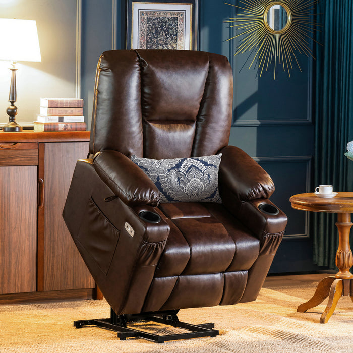 Power Recliner Lift Chair Faux Leather Electric Recliner