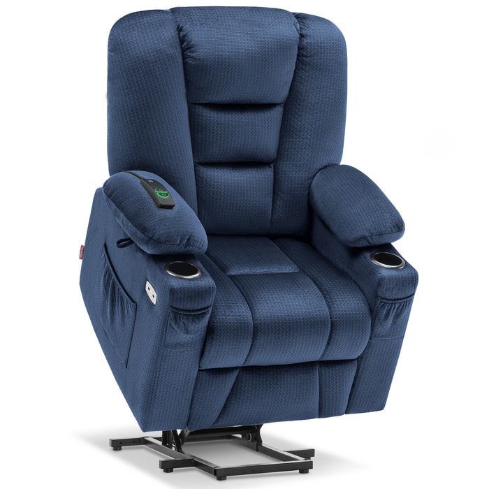 MCombo Small Power Lift Recliner Chair with Massage and Heat for Elderly People, Fabric 7569