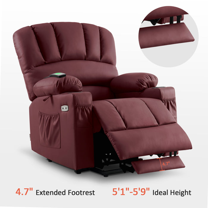 Mcombo electric power lift massage sofa recliner heated top chair lounge remote control usb charging ports