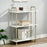 Mcombo 5 Tier Bookshelf Tall, Open Etagere Bookcase with Metal Frame, Office Shelf Storage Organizer, Modern Book Shelf for Living Room, Bedroom, Home Décor Display Rack, White Marble Gold 6090-BS303WGD/6090-BS404WGD/6090-BS505WGD