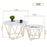 Round Coffee Table Set of 2, End Tables for Living Room, 31.5in and 23.6in Modern Minimalist Tea Tables, Tempered Glass Accent Tabletop with Gold Metal Frame Legs (6090-DIAMON-S86GL/WG)