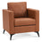 Mcombo Modern Accent Chair, Club Armchair with Metal Legs, Faux Leather Single Sofa Chairs for Living Room Bedroom Office LW654