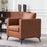 MCombo Modern Accent Chair, Club Armchair with Metal Legs, Faux Leather Single Sofa Chairs for Living Room Bedroom Office LW654