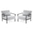 MCombo Modern Accent Chairs Set, Chenille Upholstered Armchair, Ergonomics Lounge Chair for Living Room HQ417