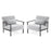 MCombo Modern Accent Chairs Set, Chenille Upholstered Armchair, Ergonomics Lounge Chair for Living Room HQ417