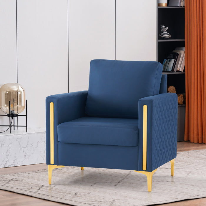 MCombo Accent Club Chair, Leathaire Fabric Upholstered Single Sofa Chairs, Modern Armchair for Living Room Office HQ614