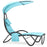Mcombo Outdoor Chaise Lounge Chair w/Adjustable Canopy, Adjustable Cushioned Reclining Chair w/Side Pocket and Arc Stand, Sun Lounger for Beach Poolside Backyard Balcony Porch, 4097