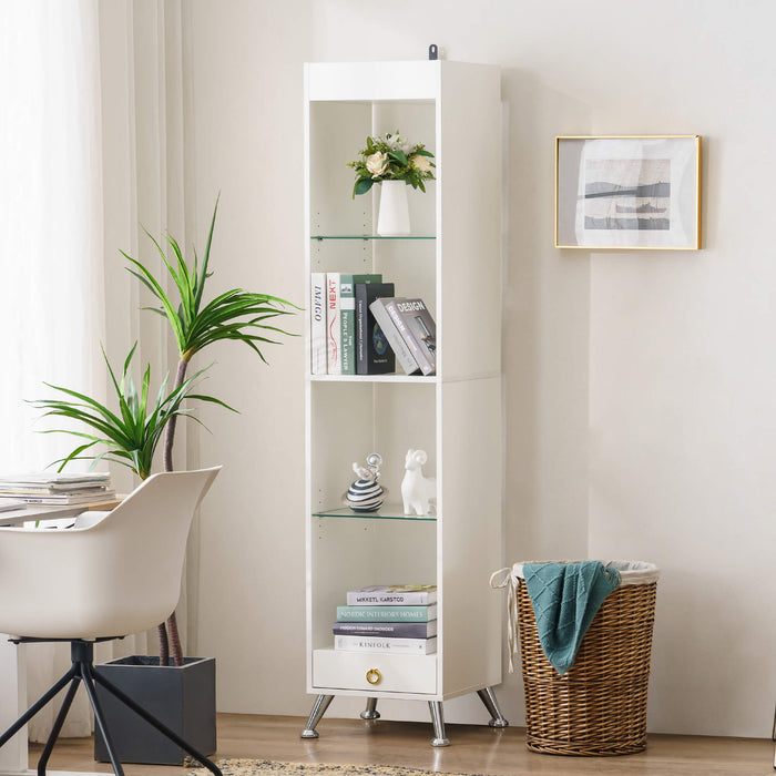 BEWISHOME 3 Tier Bookshelf Open Organizer,White Small Bookshelf for Small  Spaces,Modern Wooden Storage Bookcase