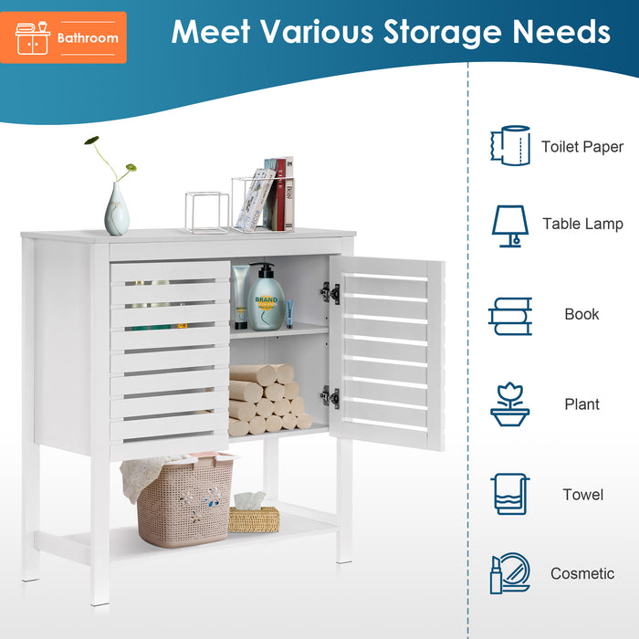 White Free Standing Bathroom Storage Organizer Cabinet (6700-BT05W)