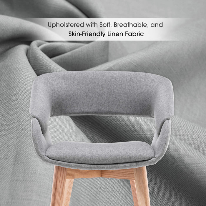 Mcombo Modern Living Dining Room Accent Arm Chairs Set of 2 Linen Fabric  6090-9133