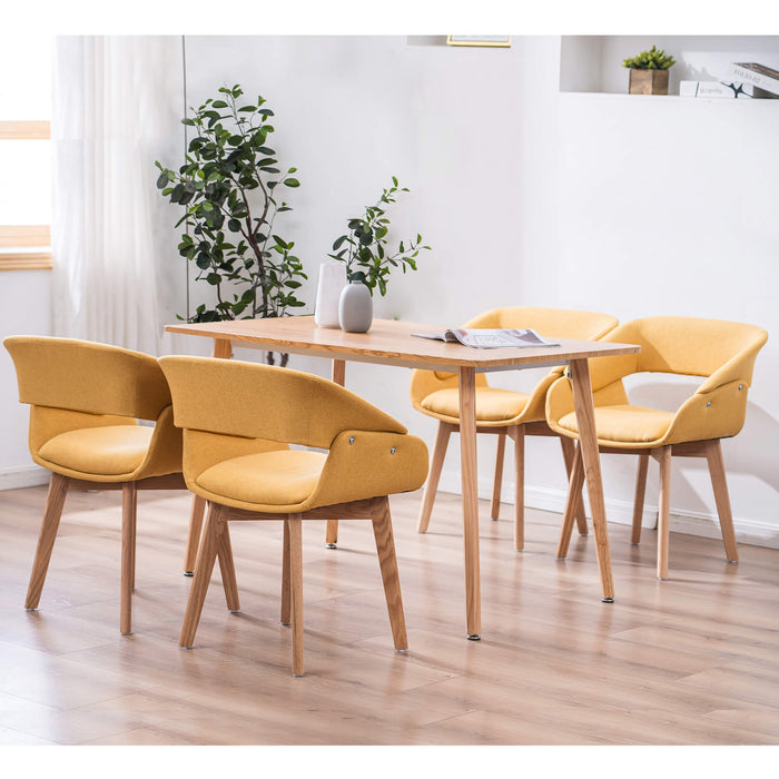 Mcombo Modern Living Dining Room Accent Arm Chairs Set of 2 Linen Fabric  6090-9133