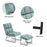 MCombo Velvet Accent Chair with Ottoman, Metal Legs, Club Chair for Living Room Bedroom 0014