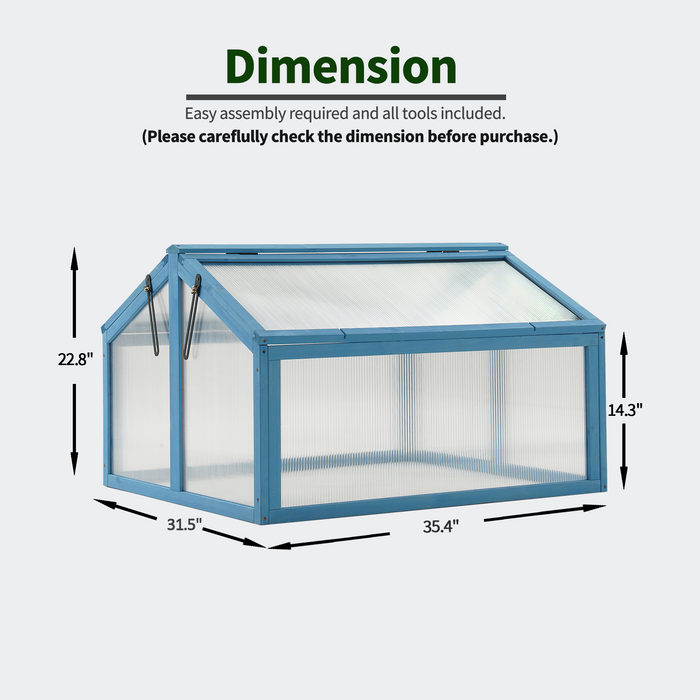 MCombo Double Box Wooden Greenhouse Cold Frame Raised Plants Bed Protection 6057-0145