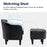 MCombo Accent Club Chair, Barrel Chair with Ottoman, Faux Leather Arm Chair for Living Room Bedroom, Small Space 4022