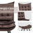 Mcombo Accent Chair with Ottoman, Velvet Modern Tufted Wingback Club Chair, Upholstered Leisure Chairs with Metal Legs for Bedroom Living Room 4079