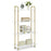 Mcombo 5 Tier Bookshelf Tall, Open Etagere Bookcase with Metal Frame, Office Shelf Storage Organizer, Modern Book Shelf for Living Room, Bedroom, Home Décor Display Rack, White Marble Gold 6090-BS303WGD/6090-BS404WGD/6090-BS505WGD