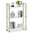 Mcombo 5 Tier Bookshelf Tall, Open Etagere Bookcase with Metal Frame, Office Shelf Storage Organizer, Modern Book Shelf for Living Room, Bedroom, Home Décor Display Rack, White Marble Gold 6090-BS303WGD/6090-BS404WGD/6090-BS505WGD