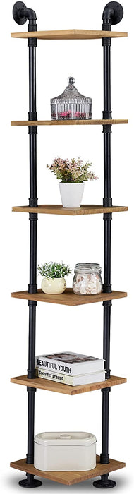 Four Tiered Wood and Metal Display Shelf