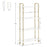 Mcombo 5 Tier Bookshelf Tall, Open Etagere Bookcase with Metal Frame, Office Shelf Storage Organizer, Modern Book Shelf for Living Room, Bedroom, Home Décor Display Rack, White Marble Gold 6090-BS303WGD/6090-BS404WGD/6090-BS505WGD