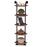 Mcombo Industrial Wall Mount Pipe Shelves, 3/4/5-Tier Corner Shelf with Solid Wood, Corner Bookshelf Display Stand,Metal Standing Bookcase 6090-BS303/404/505/606BRN