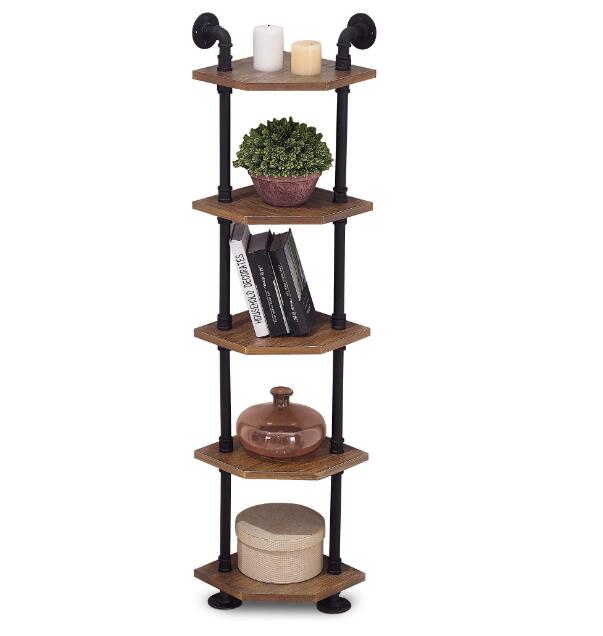 Mcombo Industrial Wall Mount Pipe Shelves 3 4 5 Tier Corner Shelf