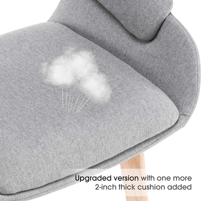 Mcombo Modern Living Dining Room Accent Arm Chairs Set of 2 Linen Fabric  6090-9133