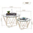 Round Coffee Table Set of 2, End Tables for Living Room, 31.5in and 23.6in Modern Minimalist Tea Tables, Tempered Glass Accent Tabletop with Gold Metal Frame Legs (6090-DIAMON-S86GL/WG)