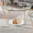 Round Coffee Table Set of 2, End Tables for Living Room, 31.5in and 23.6in Modern Minimalist Tea Tables, Tempered Glass Accent Tabletop with Gold Metal Frame Legs (6090-DIAMON-S86GL/WG)