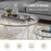 Round Coffee Table Set of 2, End Tables for Living Room, 31.5in and 23.6in Modern Minimalist Tea Tables, Tempered Glass Accent Tabletop with Gold Metal Frame Legs (6090-DIAMON-S86GL/WG)